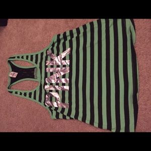 PINK striped muscle tee